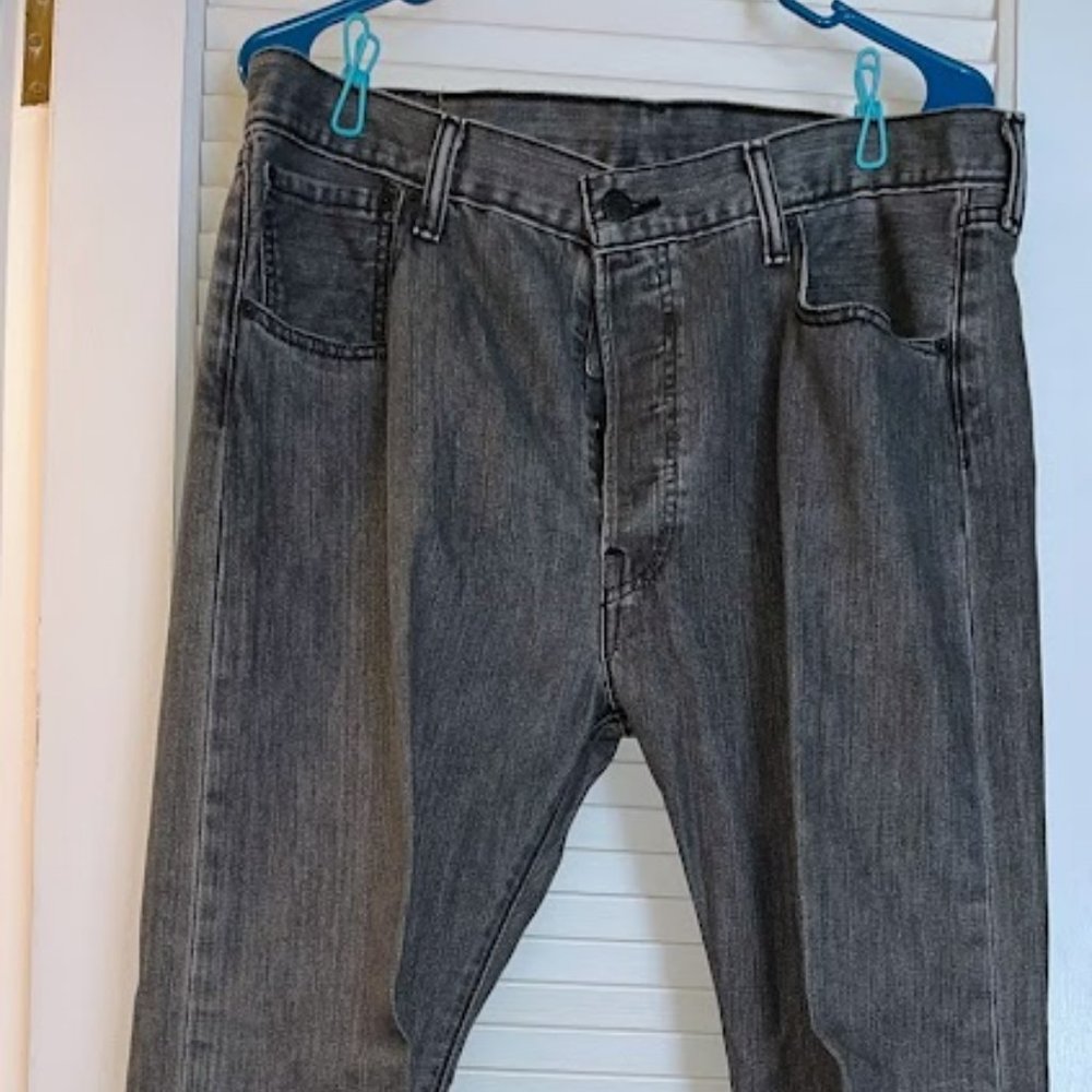 Levis 501 - Grey Button Fly Jeans  - 36x30